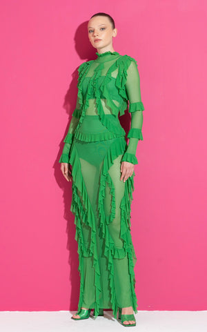 Vestido mesh olanes verde